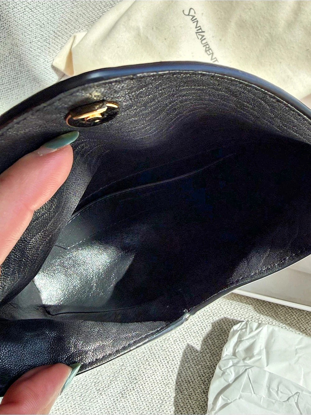 Saint Laurent Uptown Chain Wallet Black Like New - Picture 4 of 10